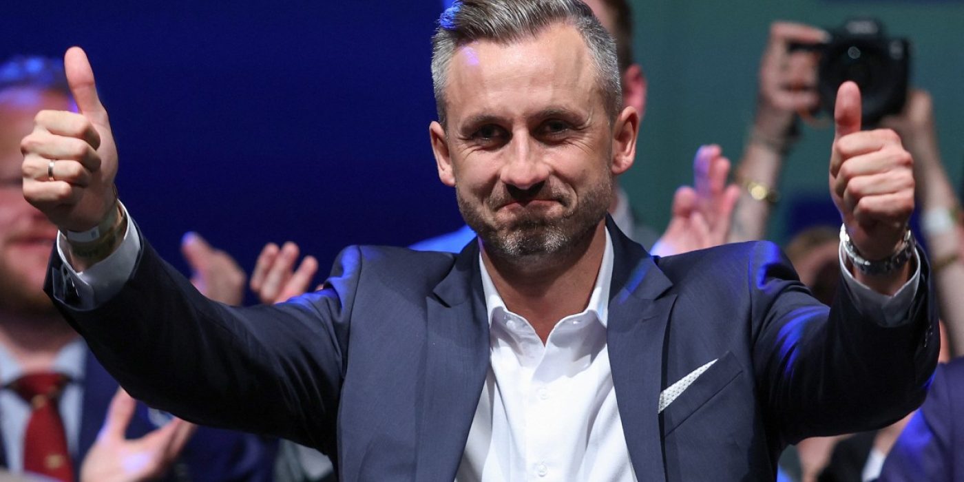 Ulrich Siegmund, far-right Alternative for Germany (AfD)'s main candidate in the Saxony-Anhalt state election, addresses supporters at the AfD's election party following Saxony-Anhalt's state elections in Magdeburg, eastern Germany on September 6, 2026. Germany's far-right AfD won a landslide victory in a key regional election on September 6 in the ex-communist east, according to exit polls, but it remain unclear whether it can win an absolute majority to govern. (Photo by Ronny HARTMANN / AFP)